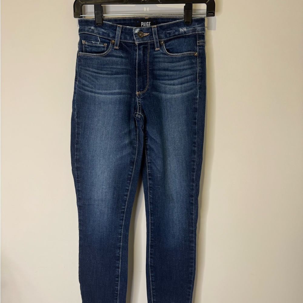 PAIGE Women's Classic Blue Straight Leg Jeans